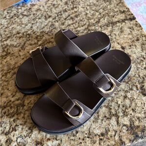 Abercrombie and Fitch Double Strap Brown Sandals